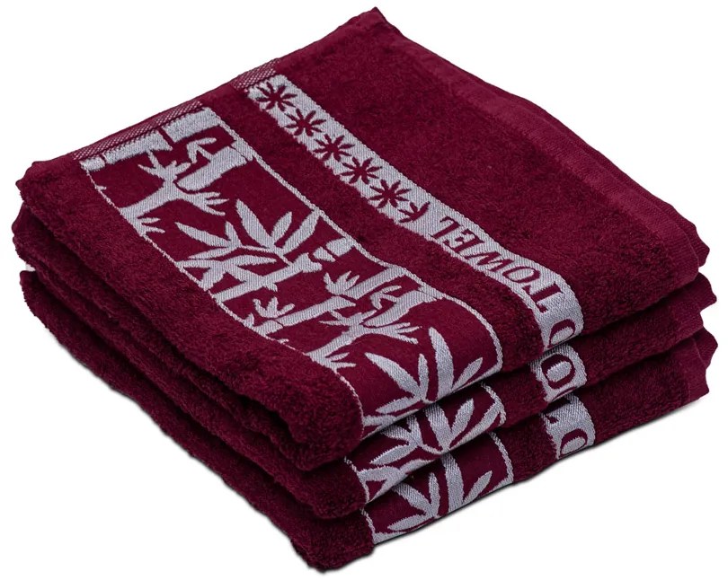 Prosop de baie din fibra de bambus visiniu, BAMBOO 70 x 140 cm, 70% fibră de bambus | 30% bumbac