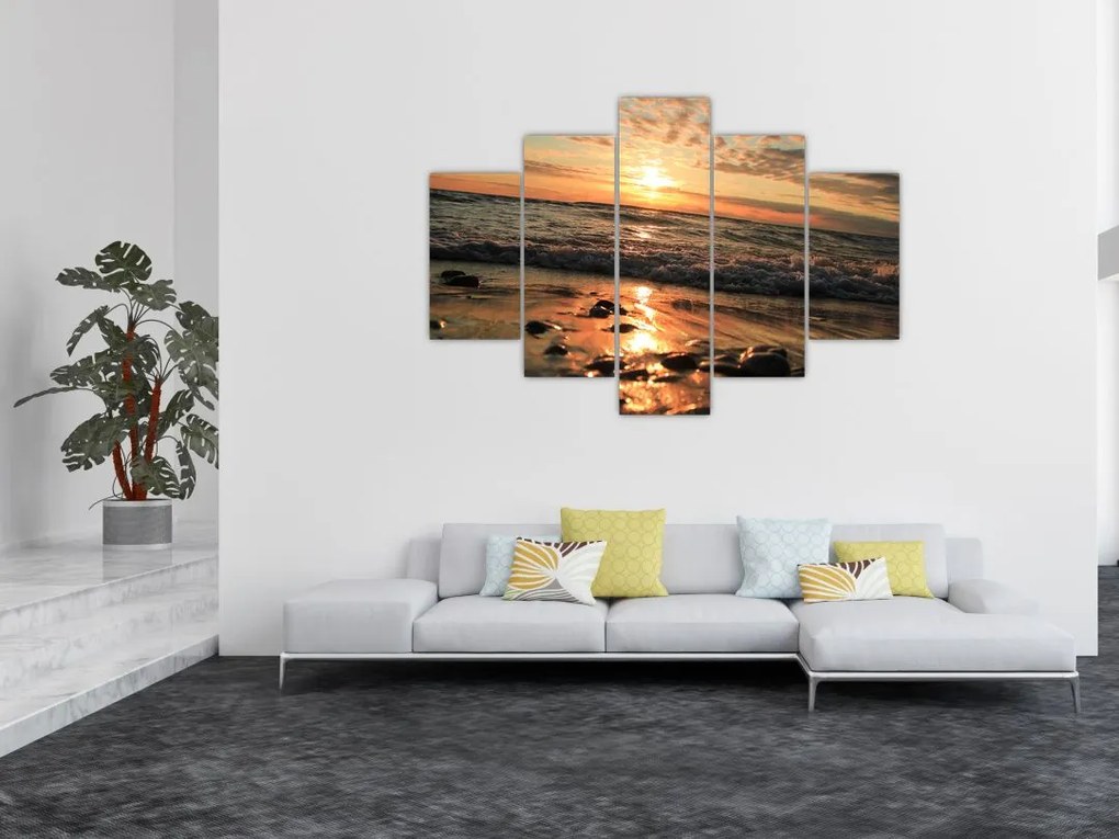 Tablou - Apus de soare, ocean (150x105 cm)