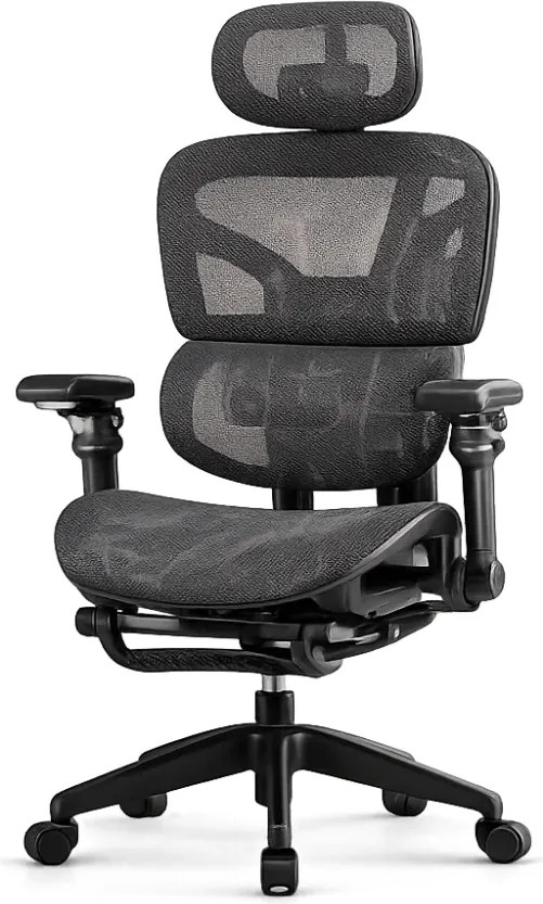 Scaun ergonomic, Sezut Translatie, cotiere 9D, tetiera 6D, suport lombar reglabil, spătar reglabil inaltime, pivotant, suport picioare, Negru