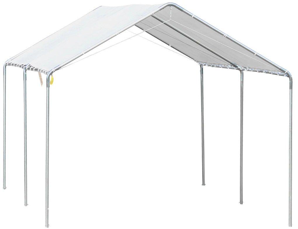 Outsunny Prelată Auto Rezistentă la Apă cu Kit de Ancorare, 5.95x2.9x2.6m, Albă | Aosom Romania