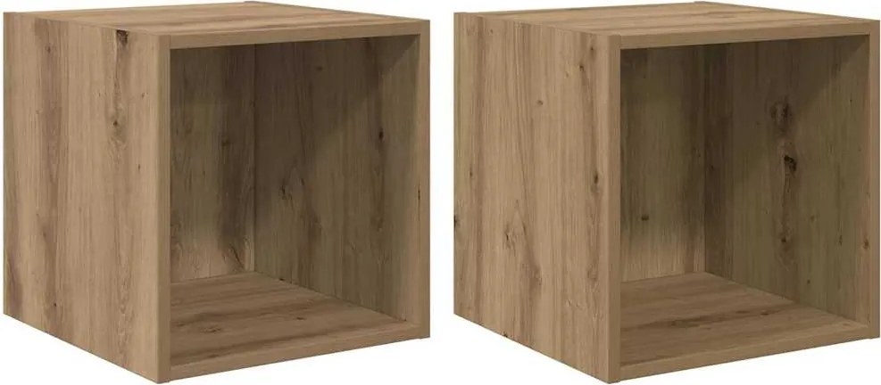 vidaXL Dulap de perete cu raft 2 pcs Stejar Artizanal 37 x 37 x 37 cm