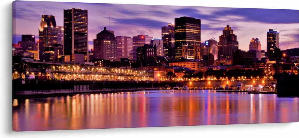 Tablou orașului nocturn (120x50 cm)