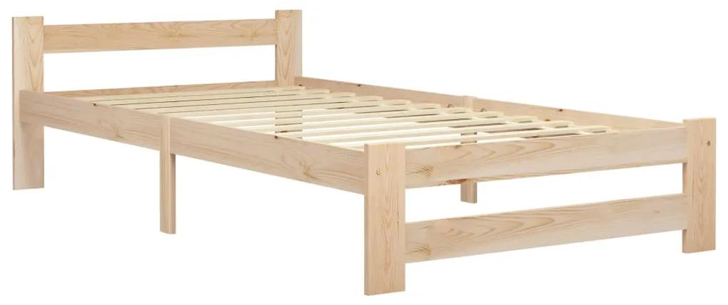 Cadru de pat cu 2 sertare, 100 x 200 cm, lemn masiv de pin Maro, 100 x 200 cm, 2 Sertare