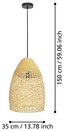Lustră pe cablu Eglo 390237 SAMBUCONA 1xE27/40W/230V d. 35 cm auriu