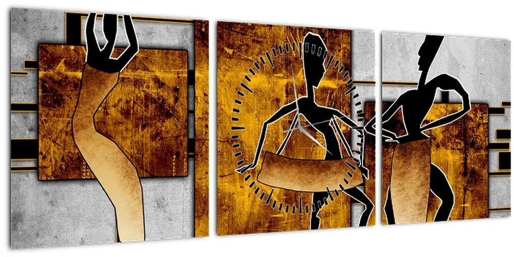 Tablou - Motiv cultura africană (cu ceas) (90x30 cm)
