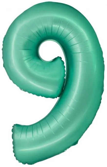 Numere Mint Mat Balon foil mentă numărul 9, 76 cm