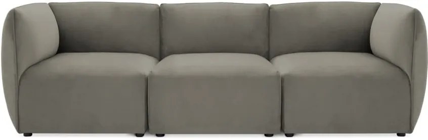 Canapea modulară cu 3 locuri Vivonita Velvet Cube, gri