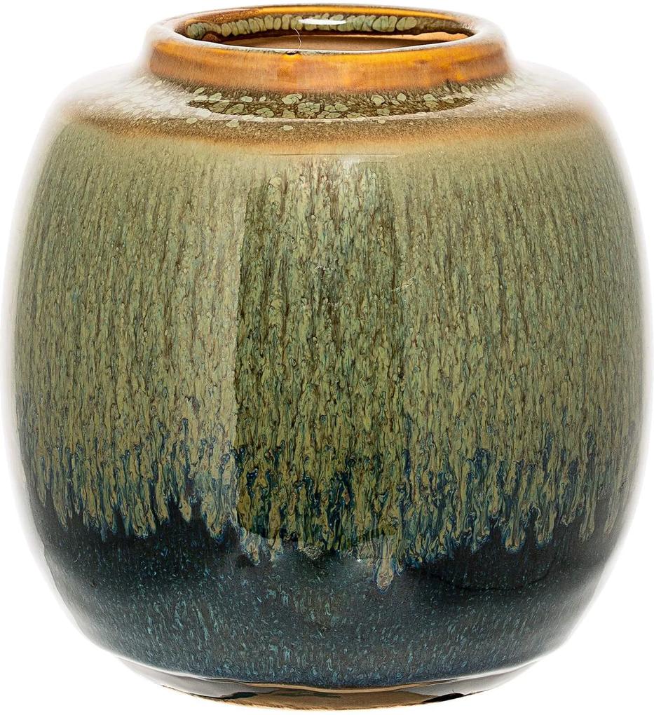 Vaza Decorativa Verde din Ceramica - Ceramica Verde Diametru(13.5 cm) x Inaltime( 14.5 cm)