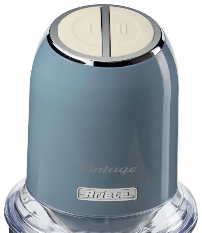 Tocator alimente Ariete VINTAGE 0438/05, 400W, 600 ml, 2 viteze, Otel inoxidabil, Albastru