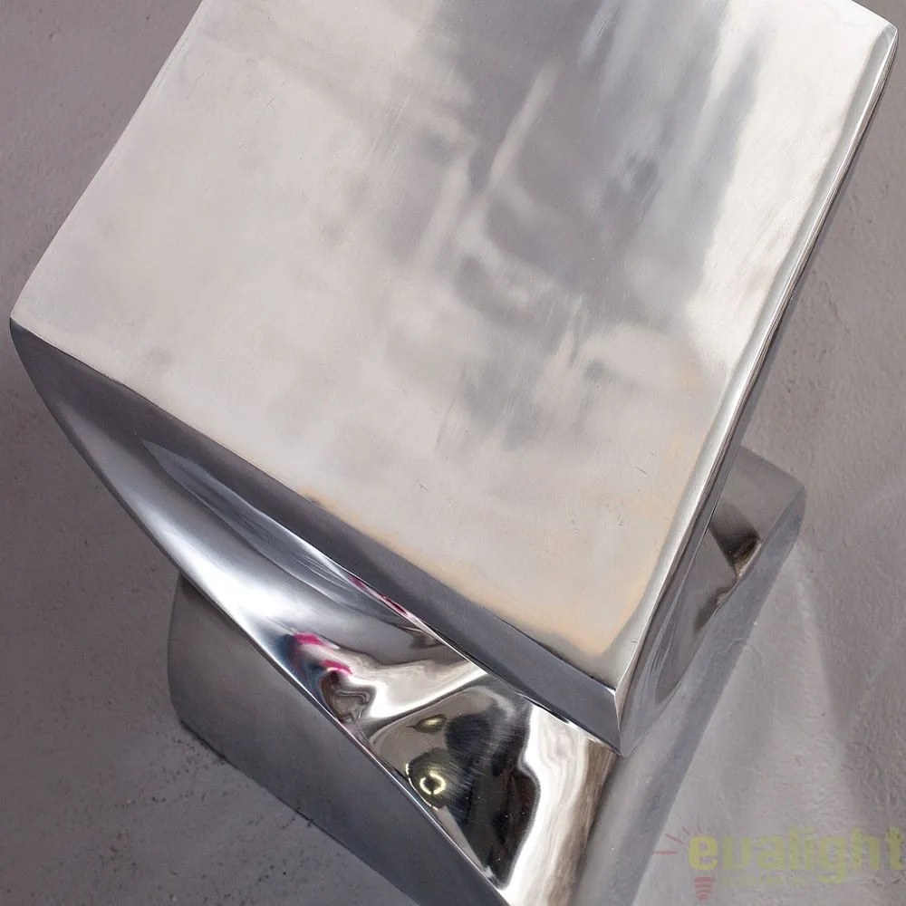 Taburete design deosebit Twist, argintiu