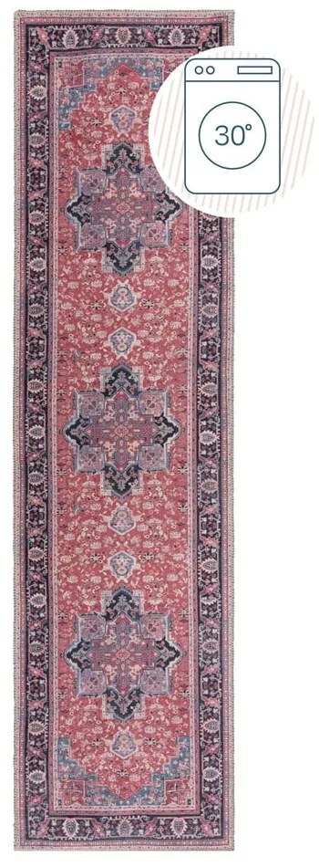 Covor tip traversă burgundy lavabil din amestec de fibre reciclate 60x230 cm Windsor – Flair Rugs