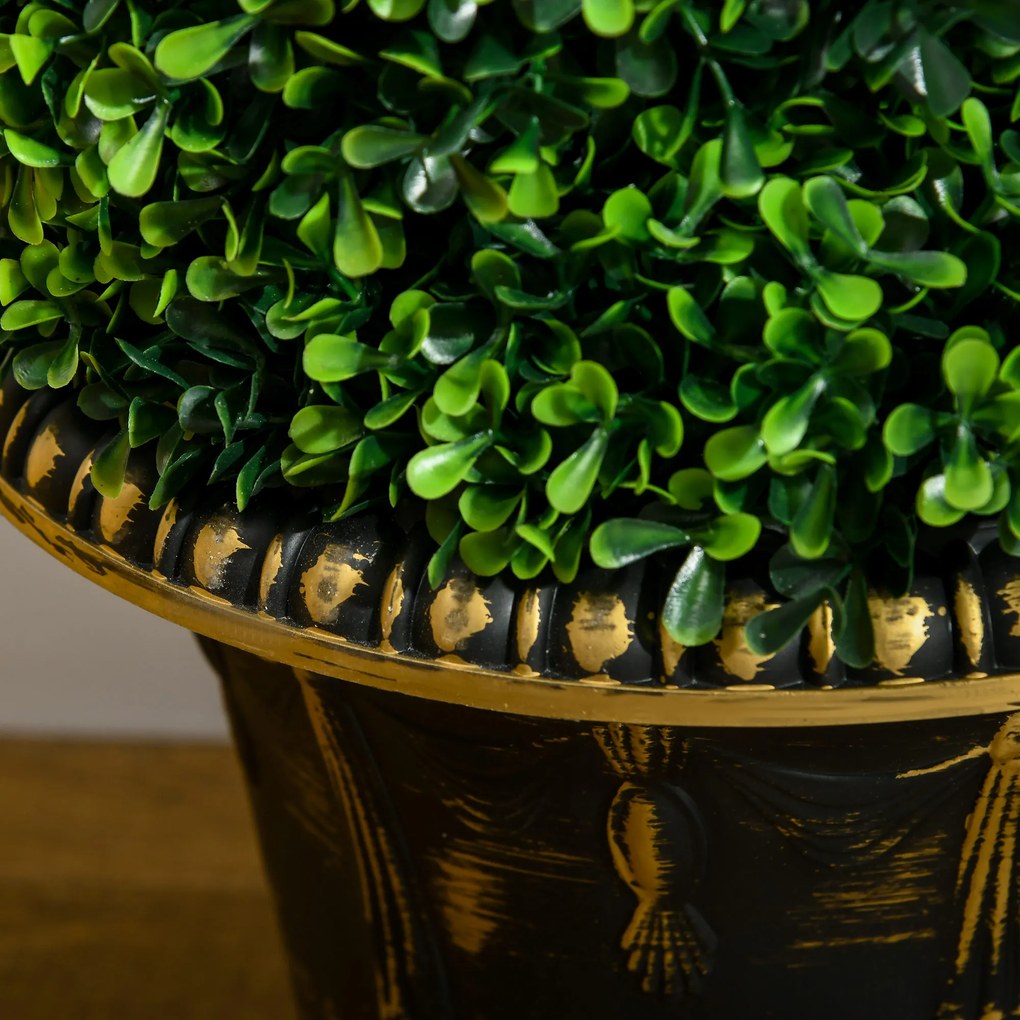HOMCOM Arbore artificial formați în spirală, set de 2 plante artificiale, cu ghiveci, înălțime 90 cm, Verde | Aosom Romania