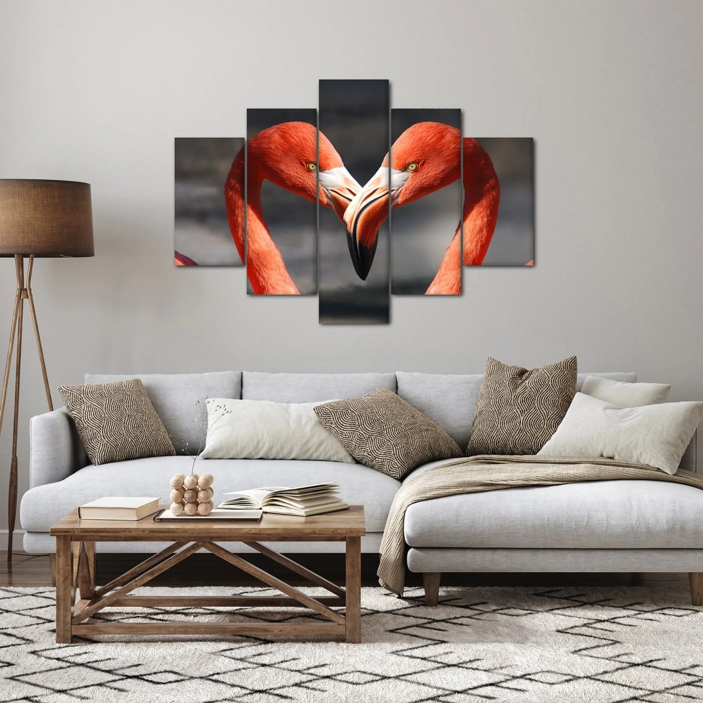 Tablou cu doi flamengo îndrăgostiți (150x105 cm)