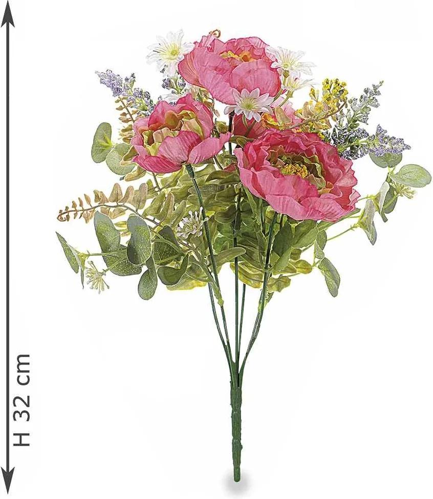 Buchet peonia artificiale roz intens 32 cm