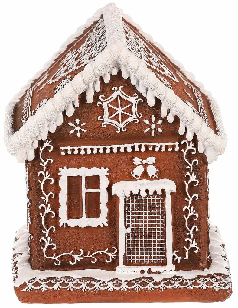 Decorațiuni de Crăciun Casă din turtă dulce cuiluminare LED, poliresină, 15 cm