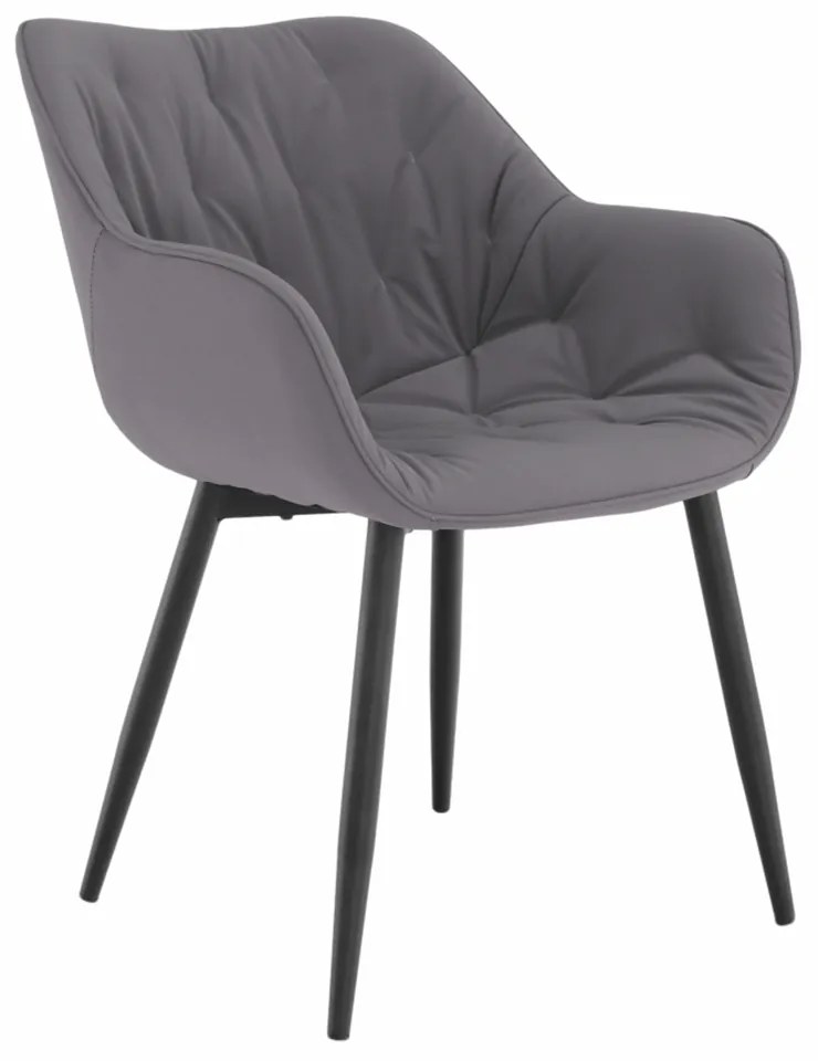Fotoliu de design, material textil gri, FEDRIS