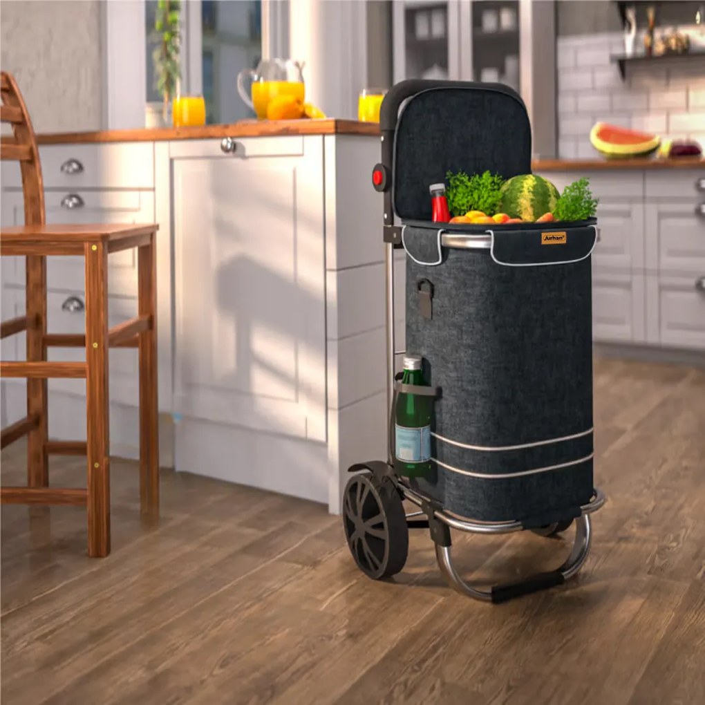 Jurhan Geantă de cumpărături pe roți EASY, 50L, negru