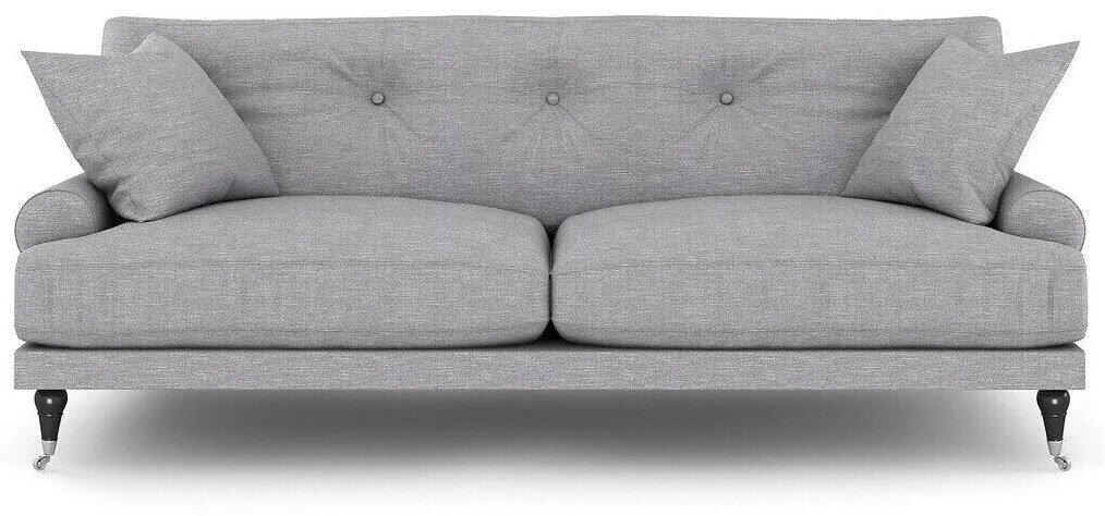 Canapea Seattle E121Numărul de locuri: 3, Gri deschis, 195x100x87cm, 60 kg, Tapiterie, Picioare: Role, Lemn