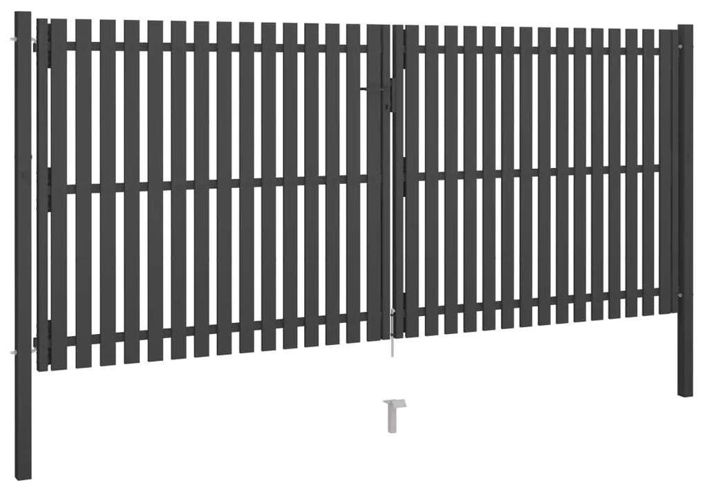 Poarta de gard gradina, antracit, 4 x 2 m, otel 4 x 2 m