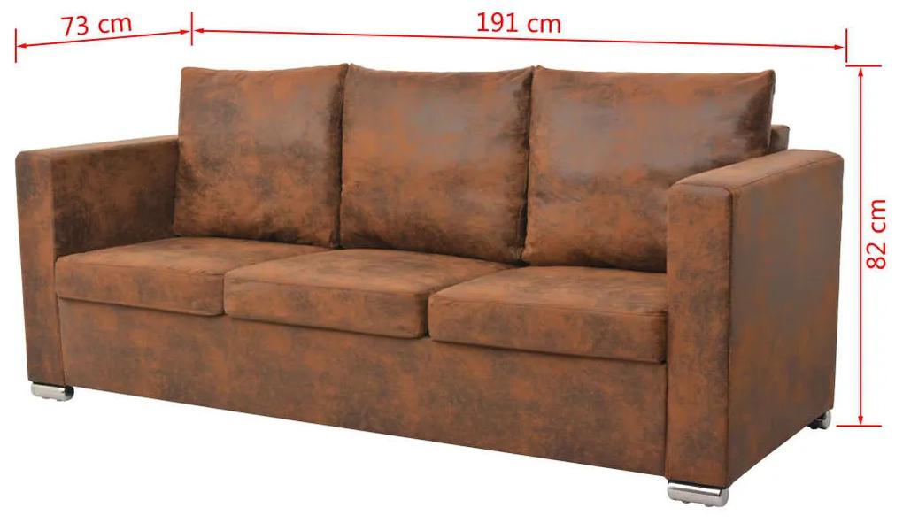 Canapea cu 3 locuri, 191 x 73 x 82 cm, velur Canapea cu 3 locuri