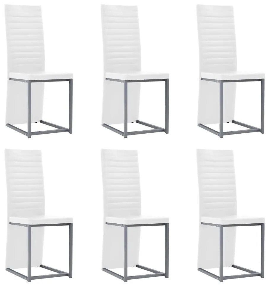 247251 vidaXL Set de mobilier 7 piese, negru & alb oțel și sticlă securizată