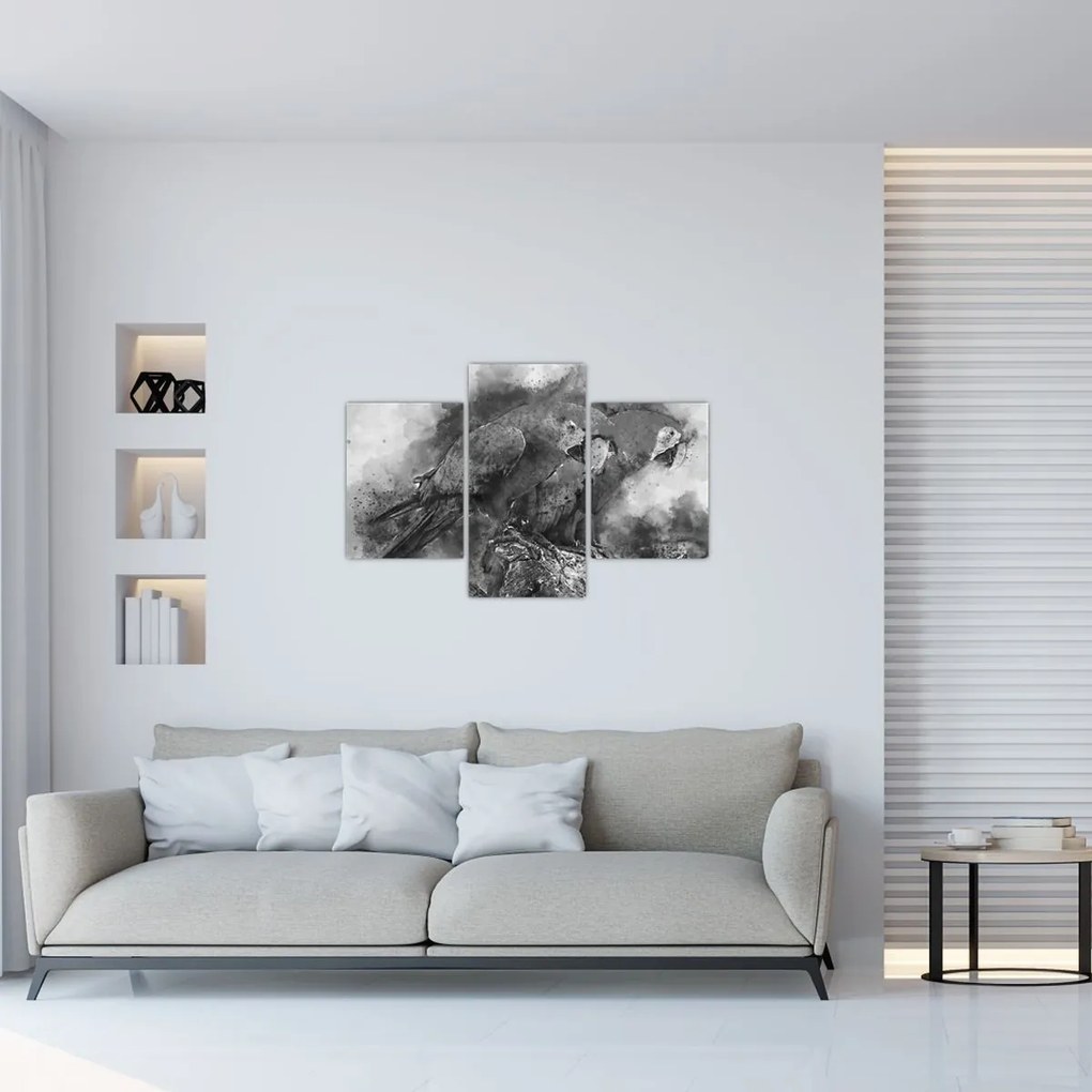 Tablou - Acuarelă papagali (90x60 cm)