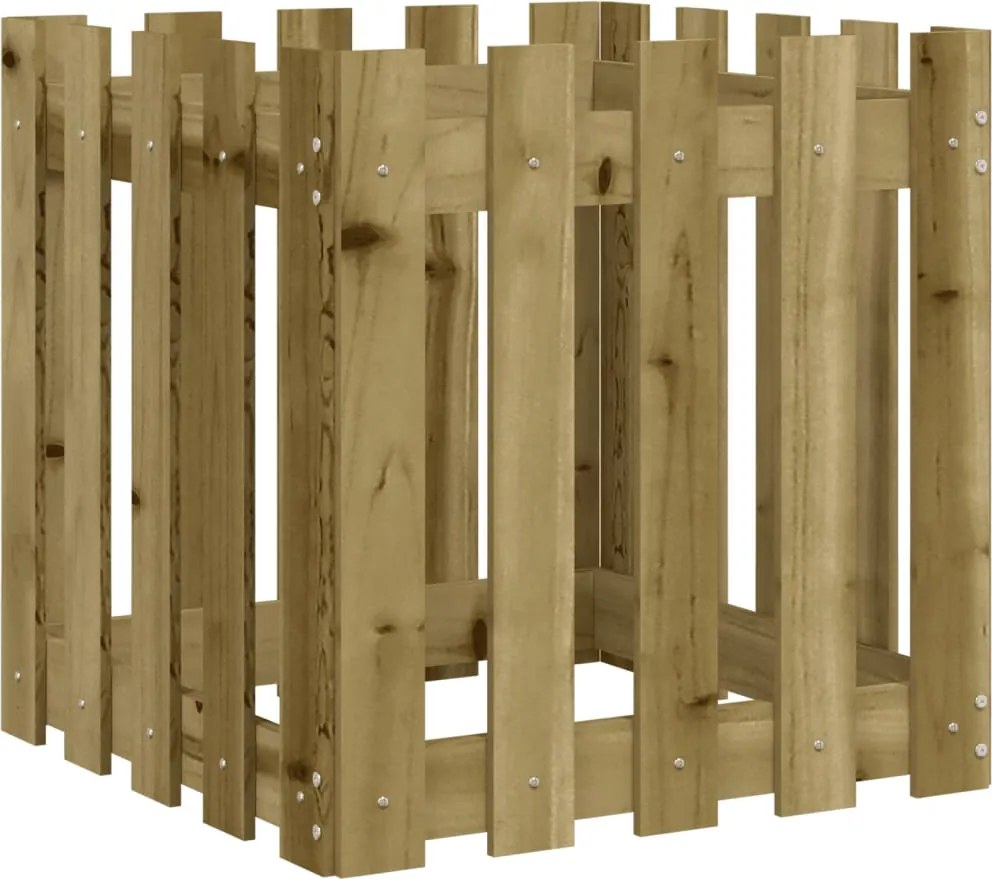 vidaXL Jardinieră grădină design gard 50x50x50cm lemn de pin impregnat