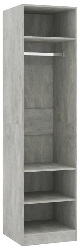 800238 vidaXL Șifonier, gri beton, 50x50x200 cm, lemn prelucrat