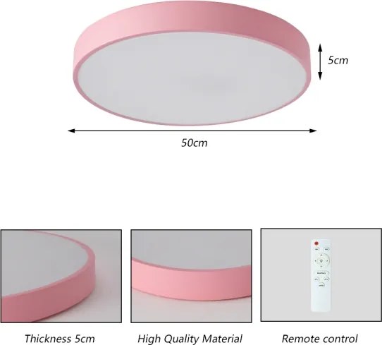 Brilagi - Plafonieră LED dimabilă POOL LED/60W/230V 3000-6000K 50 cm roz+telecomandă