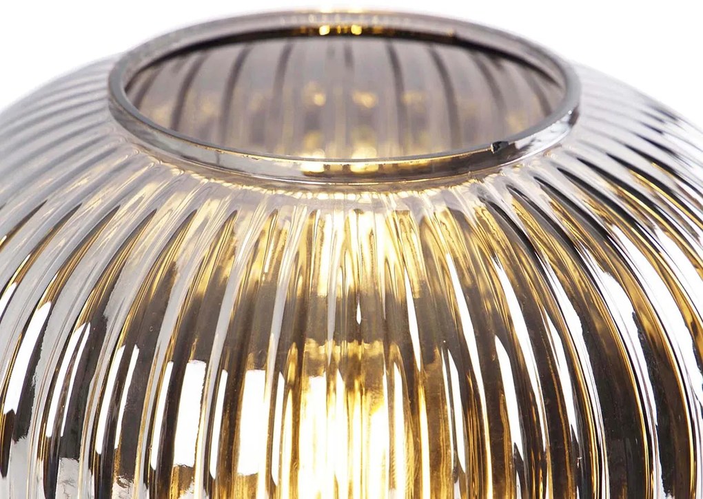 Lampă de masă inteligentă neagră cu sticlă fumurie, inclusiv Wi-Fi A60 - Karel