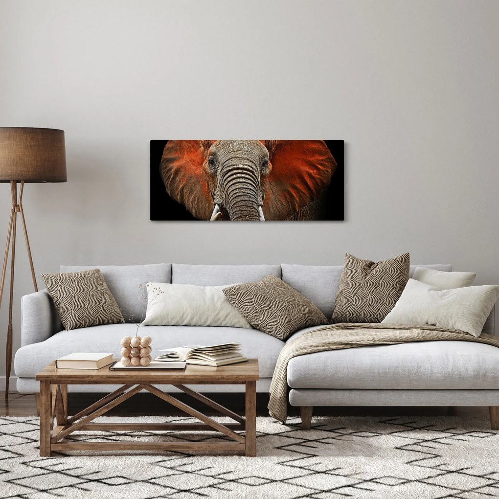 Tablou - Elefanți cu Tsavo (120x50 cm)