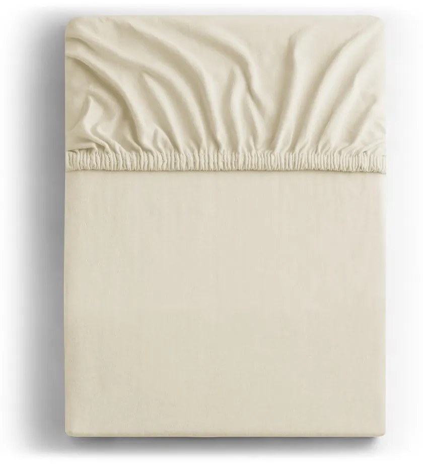 Cearceaf bej din jerseu cu elastic 120x200 cm Amber – Restilo