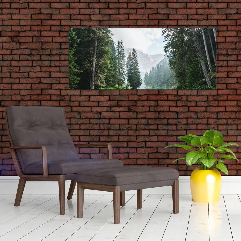 Tablou lacului în pădure (120x50 cm)
