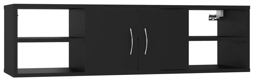 806257 vidaXL Raft de perete, negru, 102x30x29 cm, PAL