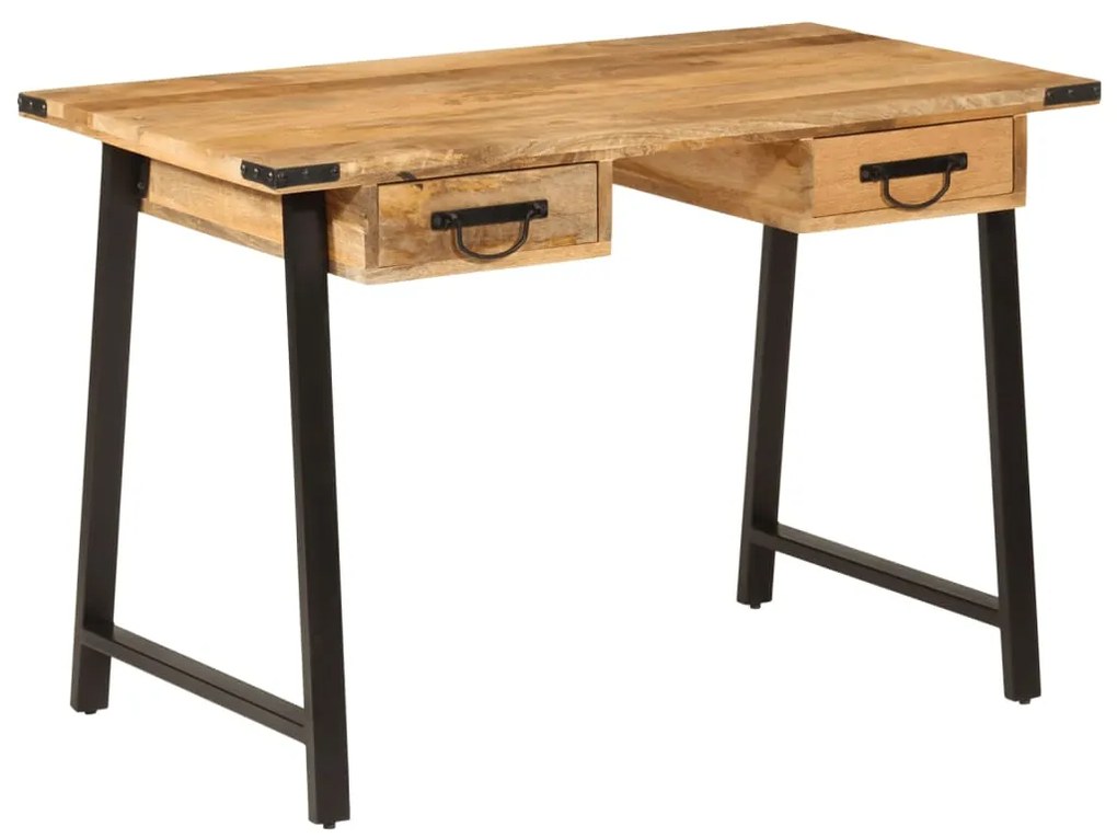 vidaXL Birou cu sertare, 105x55x70 cm, lemn masiv de mango și fier