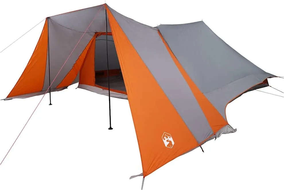 vidaXL Cort Tipi Gri și Portocalie 660 x 456 x 200 cm tafta