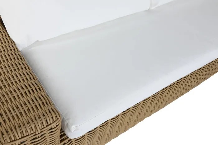 Set lounge exterior din rattan sintetic împletit, 4 piese cu canapea, 2 fotolii, măsuță și perne, „Paloma”