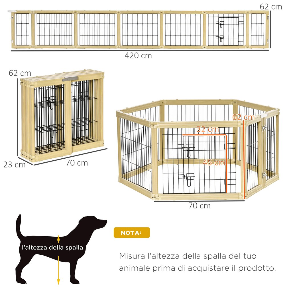 PawHut Tarc pentru Câini Lemn/Negru 70x62 cm Spațiu Sigur și Confortabil pentru Animalele de Companie | Aosom Romania