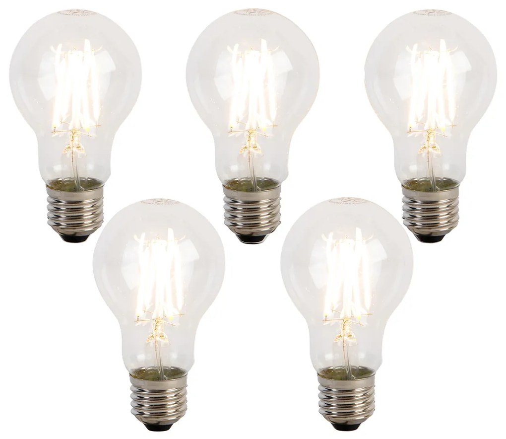Set de 5 becuri LED E27 reglabile în 3 trepte A60 5W 700 lm 2700K