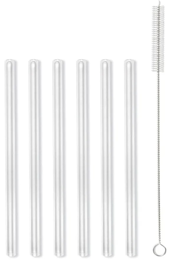 Set 6 paie din sticlă Vialli Design, lungime 15 cm