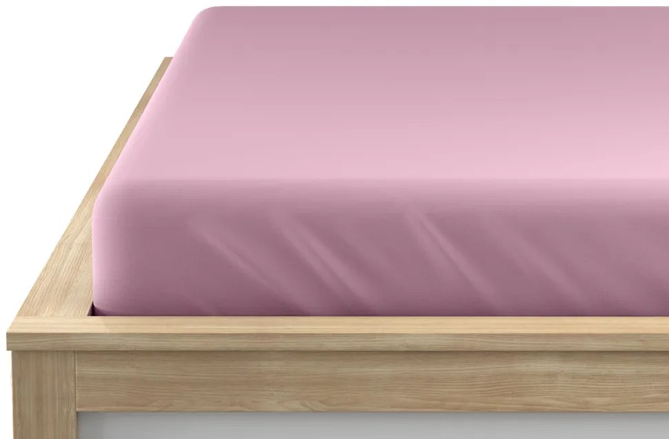 Cearsaf Jersey cu elastic 90x200 cm roz
