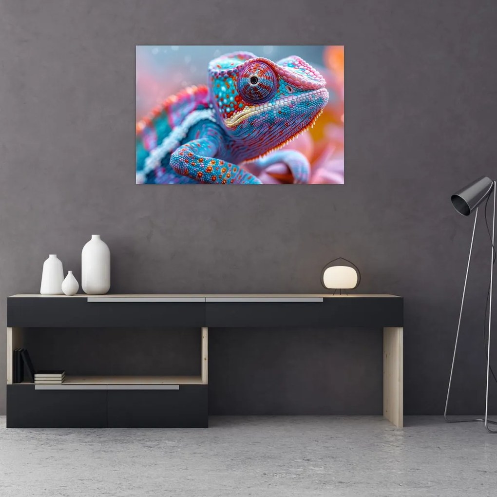 Tablou - Cameleon colorat (90x60 cm)