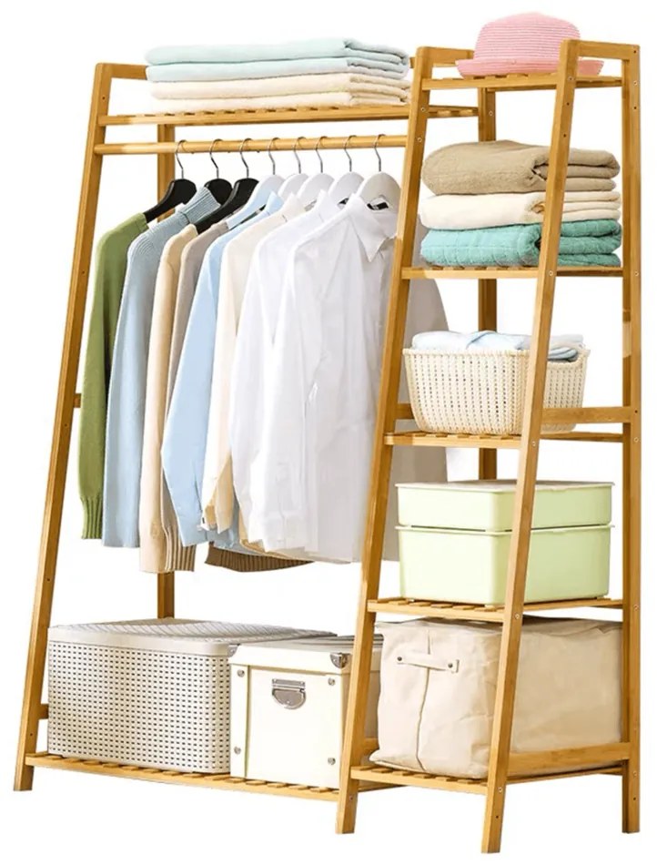 Organizator practic de dulapuri Vinet, bambus, 110x 40 x 140 cm
