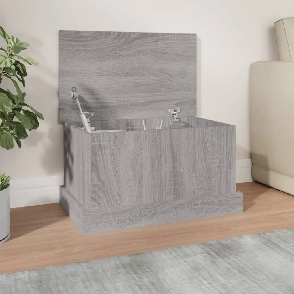 vidaXL Cutie de depozitare, gri sonoma, 50x30x28 cm, lemn prelucrat