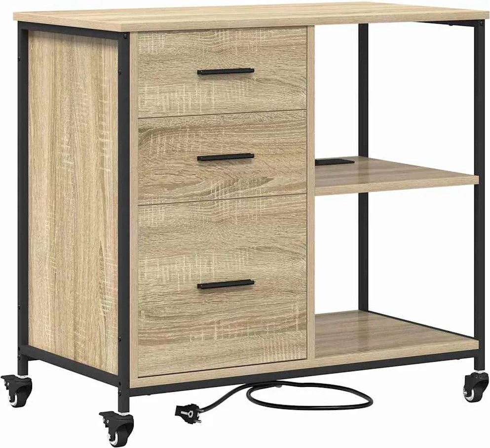vidaXL Cabinet cu Stație de Încărcare Stejar Sonoma 76 x 41 x 72 cm