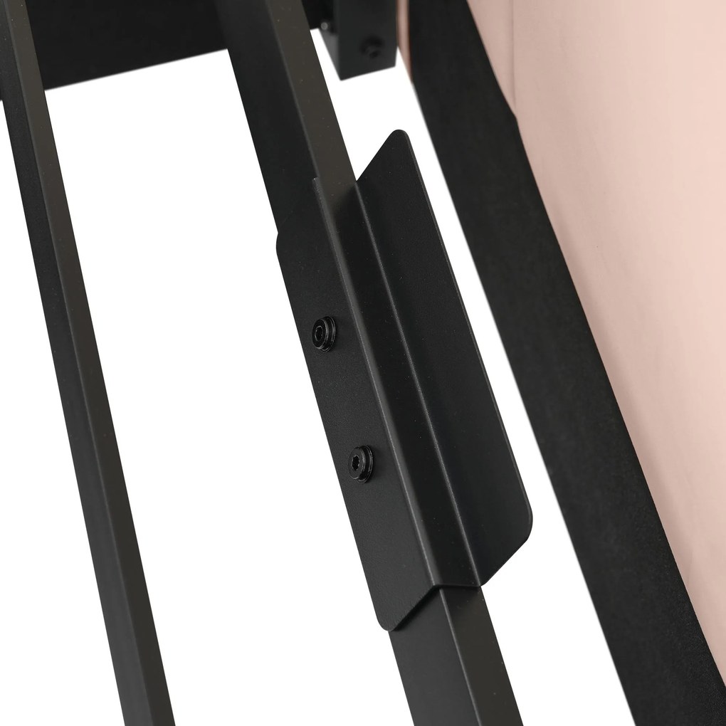 Pat de zi tapițat cu spațiu de depozitare hidraulic, tapițerie din catifea și somieră cu lamele metalice, fără saltea, 90x200 cm, Roz