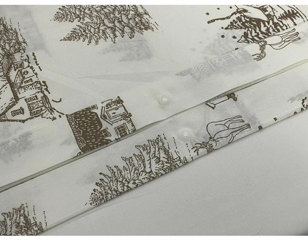 Lenjerie de pat din bumbac de Crăciun Peisaj deiarnă, 140 x 200 cm, 70 x 90 cm