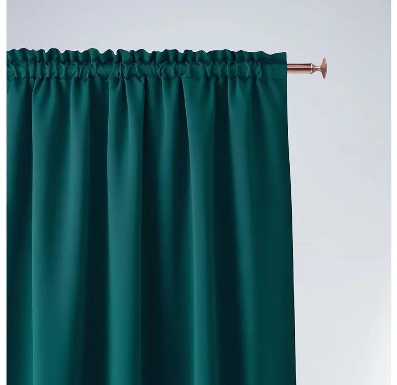Perdea verde smarald cu bandă cutată 140 x 260 cm 140x260