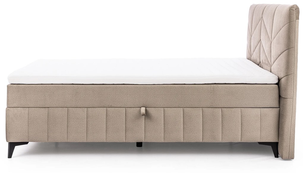 Pat Boxspring Penia 160x200 cu spațiu de depozitare - catifea bej Element 6