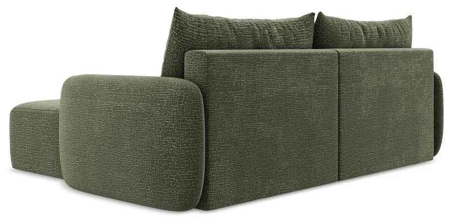 Colțar verde extensibil/cu spațiu de depozitare (cu colț pe partea dreaptă) Kalena – Makamii